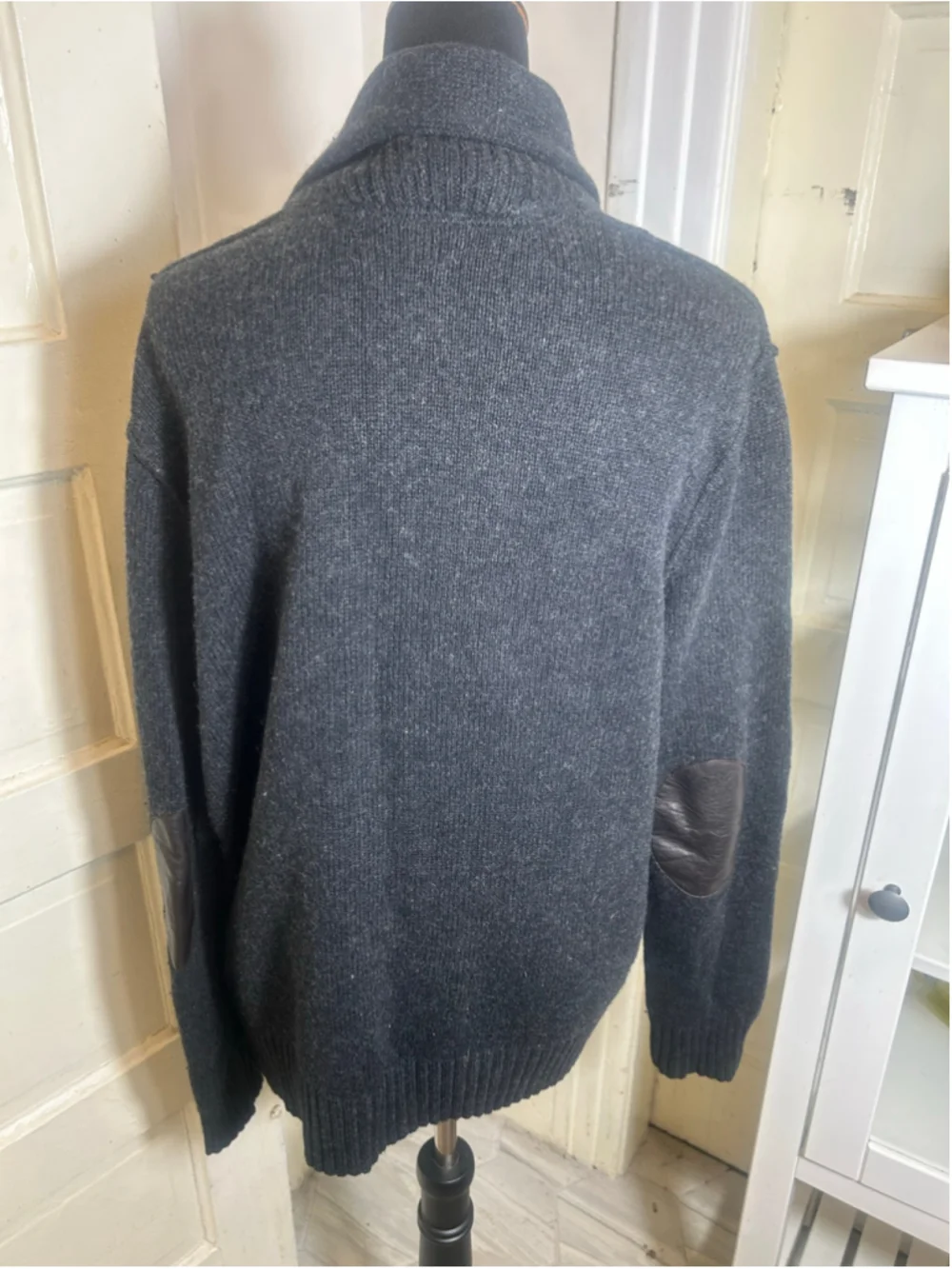 Men's Banana Republic Cashmere Angora Cardigan Sweater Grey M Fall Academia Cosy